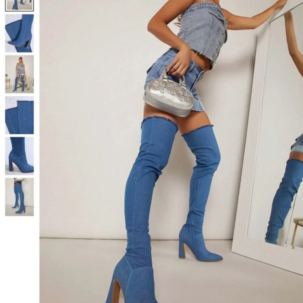 🌸SS7 - Stylish Blue Over-the-Knee Boots💙